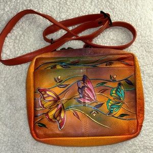Anuschka small hand painted women’s crossbody bag